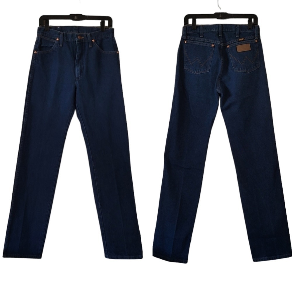 Wrangler Vintage Dark Wash 100% Cotton Boot Cut Jeans - Picture 2 of 7